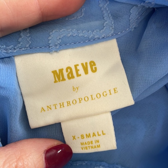 MAEVE light blue top ANTHROPOLOGIE - Picture 5 of 8